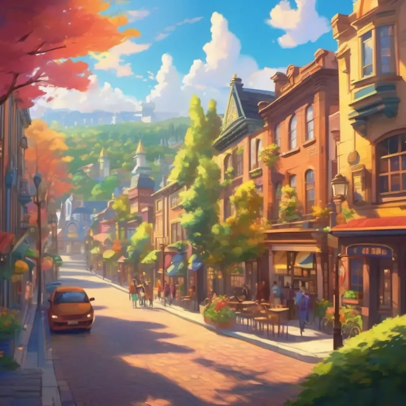 Introduction to the characters and setting, with colorful college town backdrop, 8-10 miles out of bustling city.