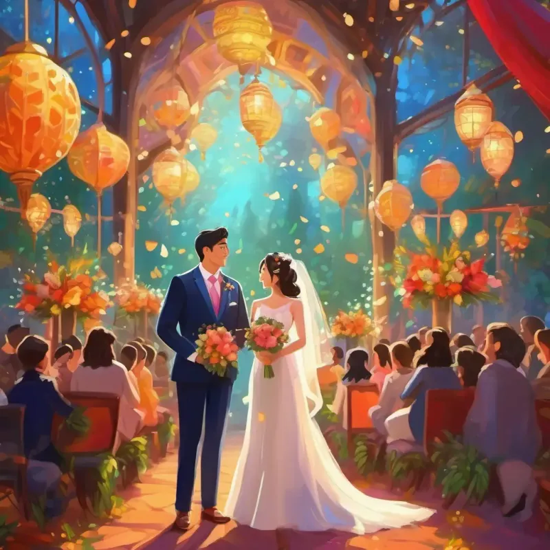Describing the magical and colorful wedding, with vibrant celebrations and diverse cultural traditions.