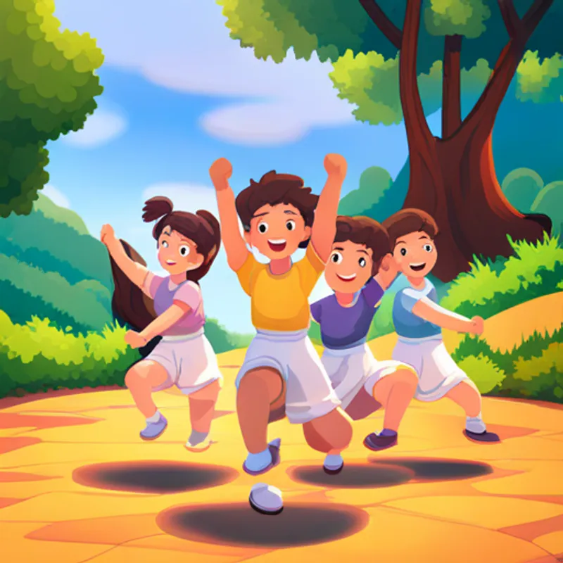 Lanna is a boy with curly brown hair and a bright smile. and his friends practicing their dance routine