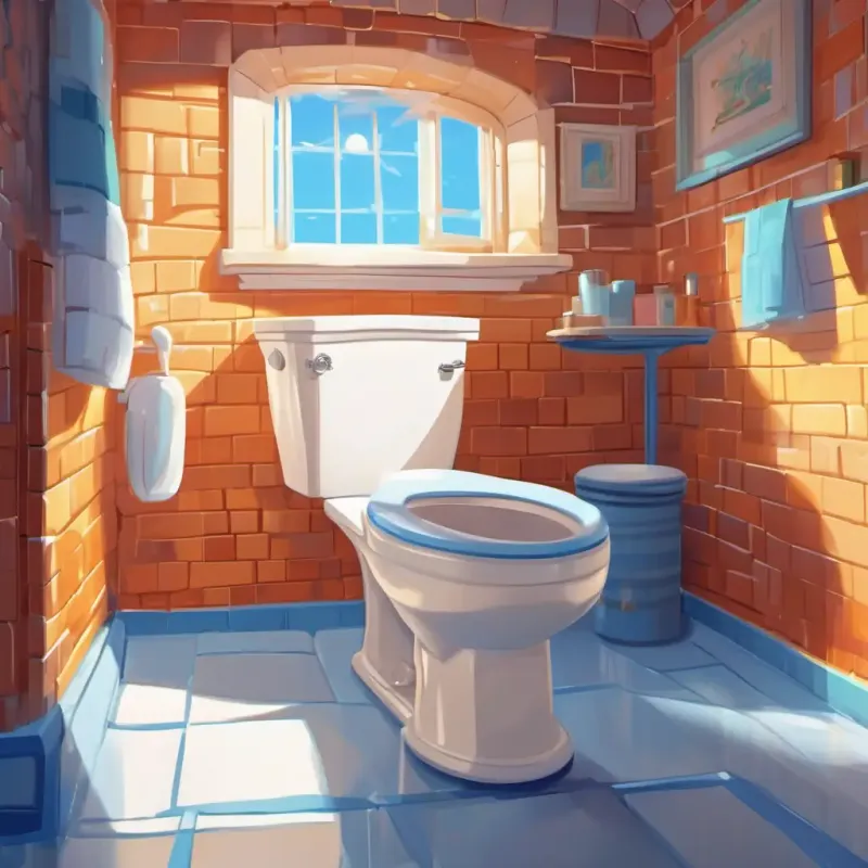 Introducing the pesky cameramen who disrupt Brave skibidi toilet with a clean, shining white exterior and sparkling blue eyes's peaceful bathroom.