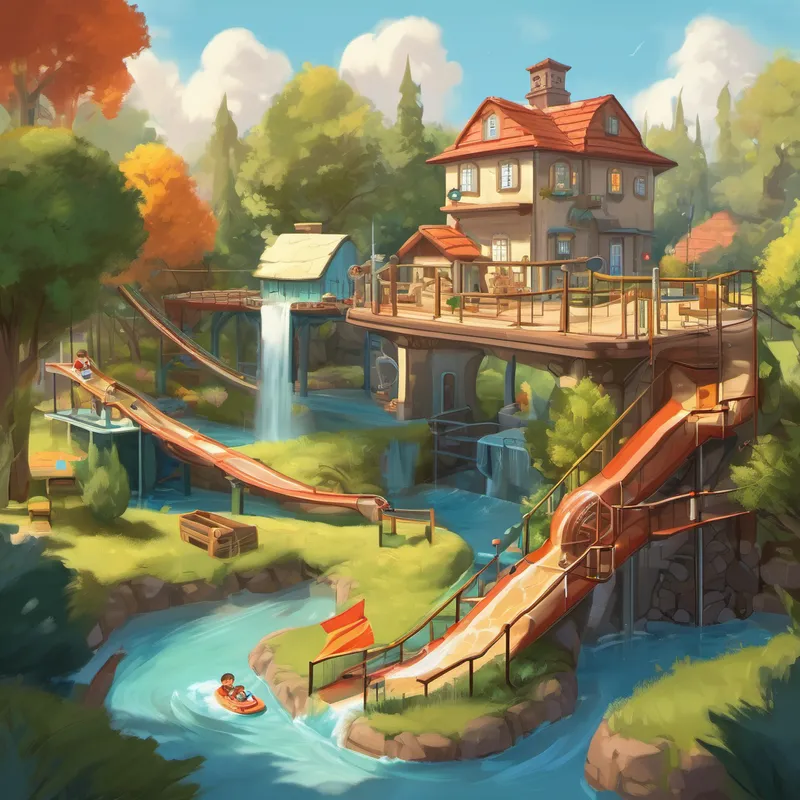 Once upon a time, in a cozy little neighborhood, there lived a brilliant and curious 8-year-old kid named Chase. Chase had always been fascinated by machines, inventions, and how things worked. But what truly caught his imagination was fluid dynamics- the science of how liquids flowed and behaved. One sunny afternoon, while playing in his beloved sandbox, Chase had an idea. He decided it was time to combine his love for engineering and fluid dynamics to create something truly spectacular - his very own scale waterpark!