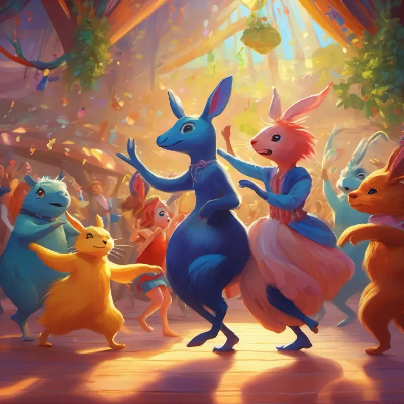 The dance starts with music and dancing, creatures enjoying and making new friends.