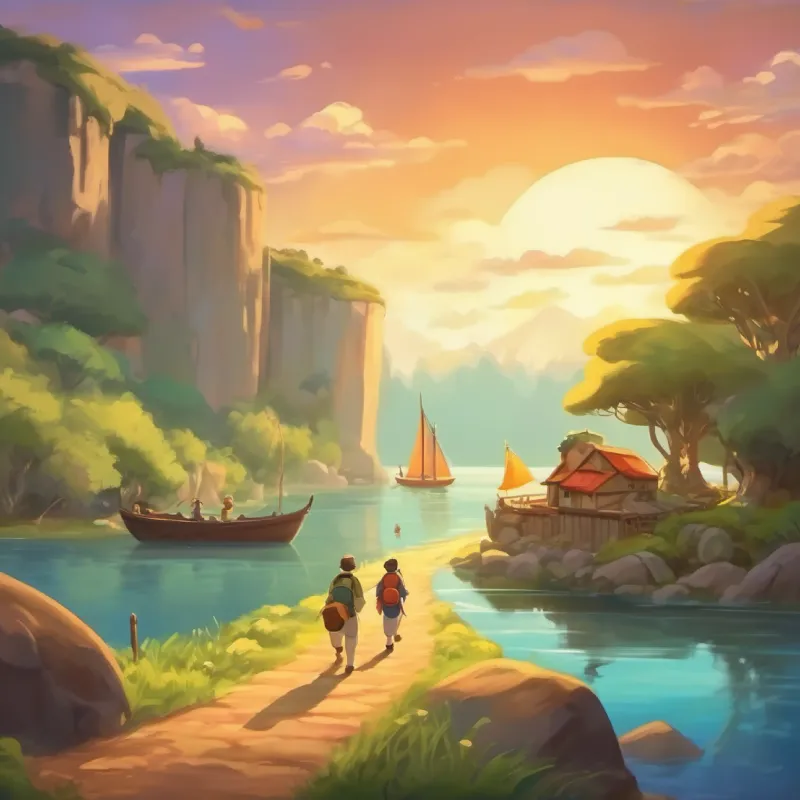 The friends embark on their exciting journey, ready for adventure and discovery.