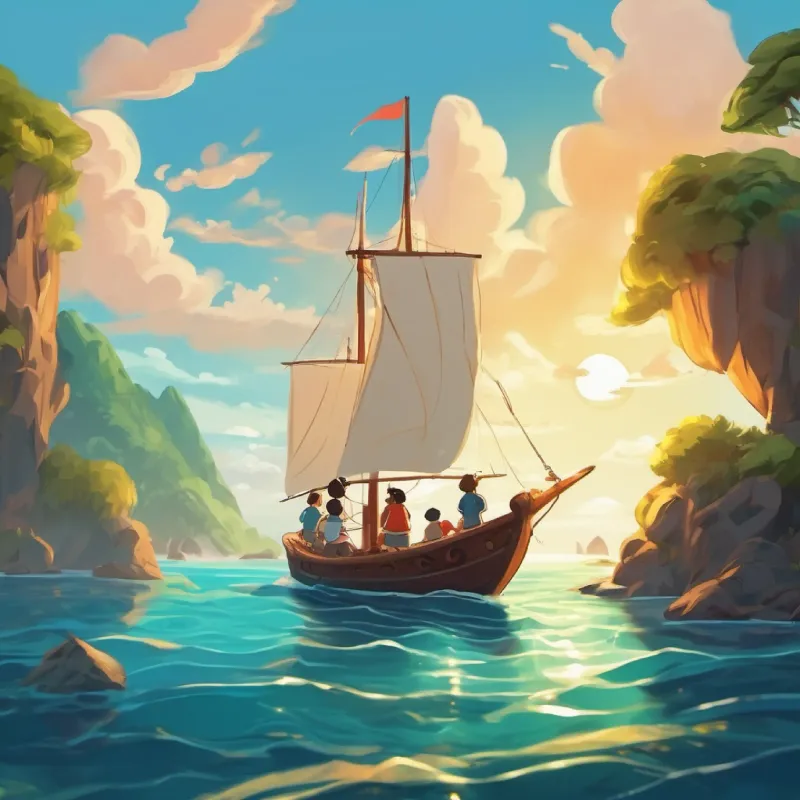 The friends face challenges and obstacles as they sail to find the hidden island.