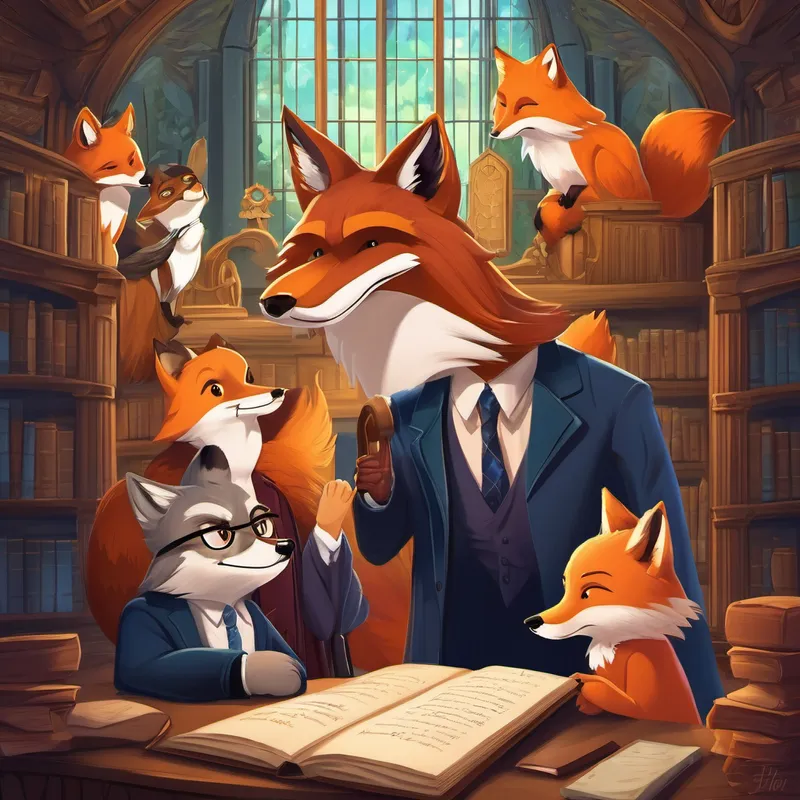 As Sir Theo weaved his story, the jury's hearts softened, and even Judge Owl seemed intrigued by the beautiful words spoken by the barrister. The fox family listened with hope and began to believe that justice was on their side. In the end, the jury decided that the accusations were baseless. The fox family was overjoyed and thanked Sir Theo for his outstanding storytelling skills. The courtroom erupted in applause as the fox family walked out, their names cleared of any wrongdoing.