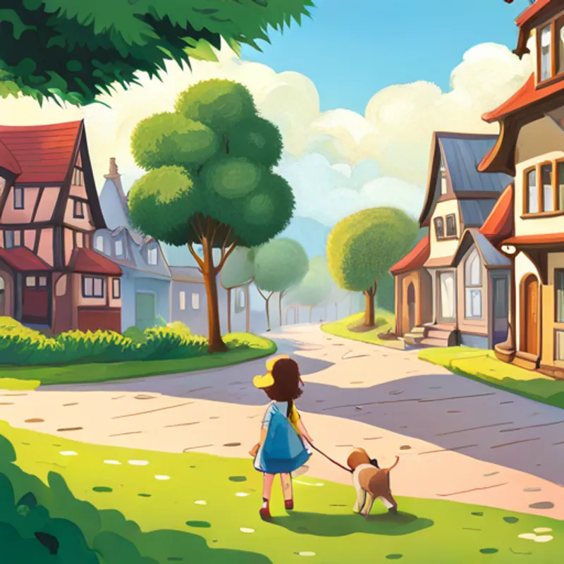 Lily searching for Max in the neighborhood