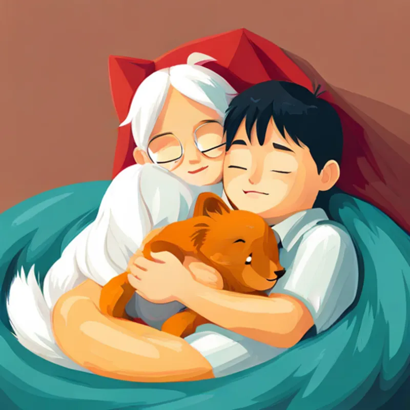 Max and Lily cuddling together