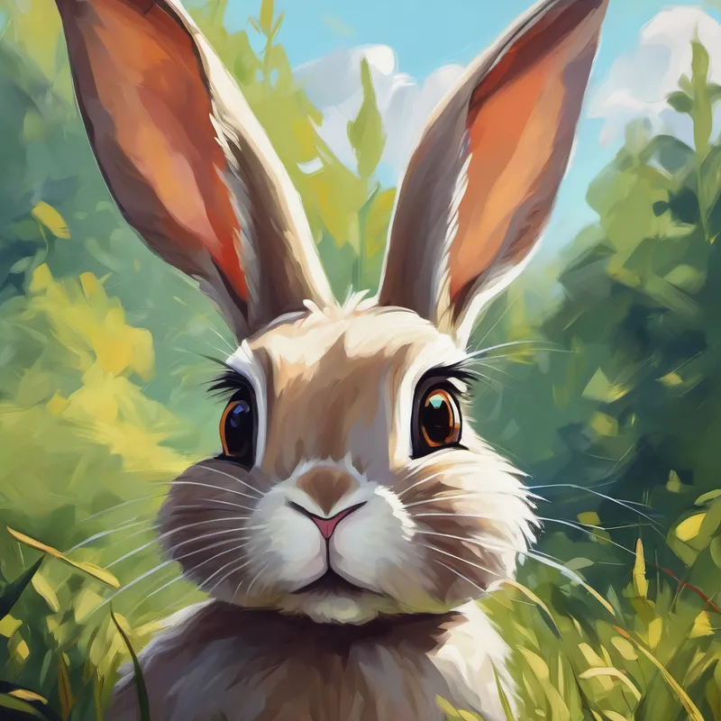 Curious bunny with inquisitive eyes and floppy ears bunny with inquisitive eyes and floppy ears