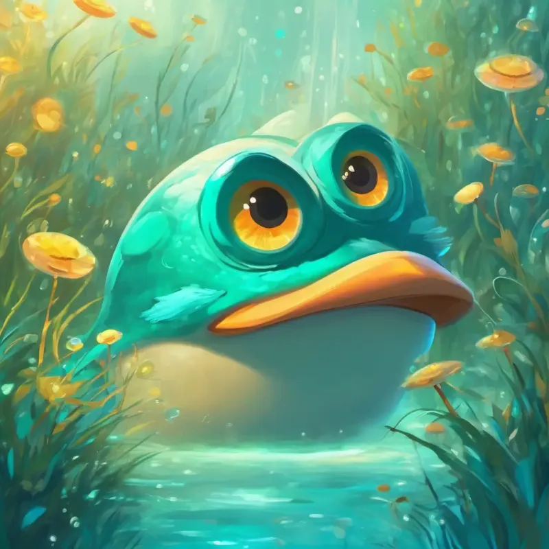 Cheerful teal color with bright, sparkling eyes's communication challenges and the problem of his spores making others uncomfortable.