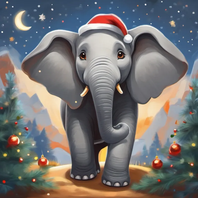 Happy elephant, gray with brown eyes and a big smile's unconventional love brings her immense happiness.