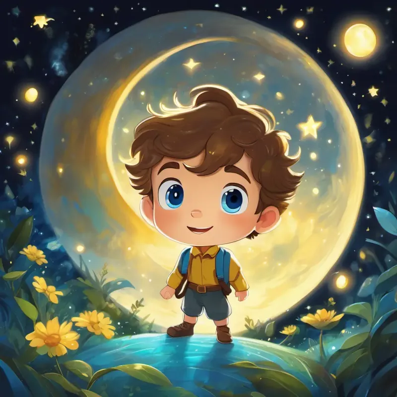 Bobby - a curious boy with sandy hair and sparkling blue eyes and Starry Steve - a magical firefly with a glowing yellow light dive into magical tales inside the moon books.