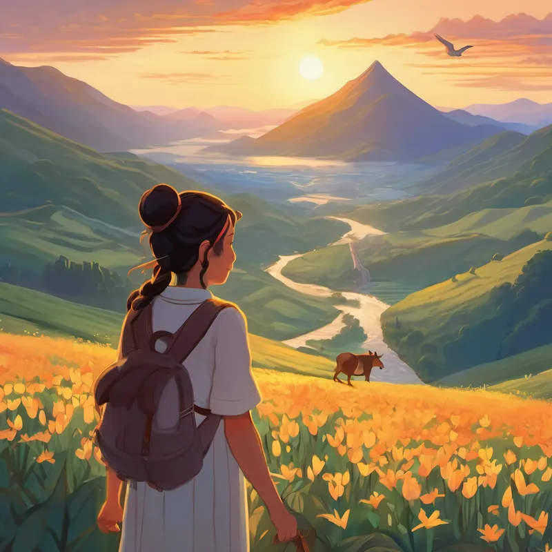 As the sun rose on the day of her departure, Lily bid a tearful farewell to her family and friends. Sky perched on her shoulder, ready to join her in spirit as she embarked on her journey. Over hills and valleys, Lily encountered challenges that tested her strength and courage. She encountered new cultures, beautiful landscapes, and different animals along the way. Lily felt the joy of making new friends and the heartache of goodbyes, but throughout it all, she never forgot Sky and their shared experiences.