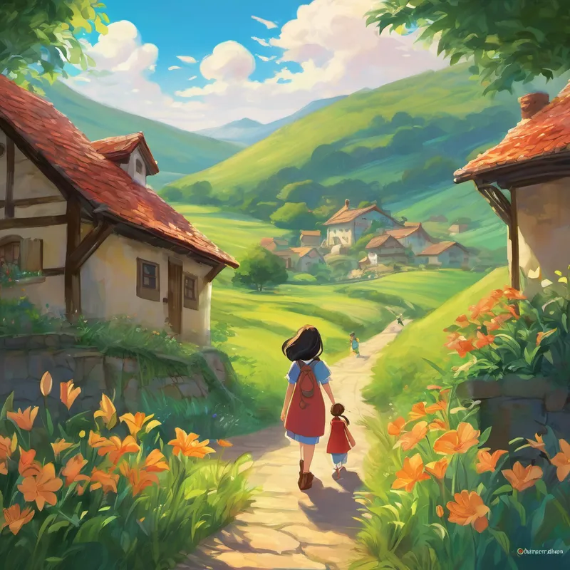 Finally, Lily returned home, her heart filled with a deep appreciation for both her village and the wider world. When she reunited with her family and friends, she eagerly shared her adventures and everything she had learned on her journey. With pride, Lily introduced them to her dearest friend, Sky, who had accompanied her every step of the way. From that day forward, Lily and Sky continued to explore together. Through their experiences, they taught others the importance of curiosity, empathy, and embracing new opportunities. And as Lily grew older, her stories of bravery and discovery would inspire generations to come, reminding them that the world is full of wonders waiting to be discovered, and that the connections we make along the way are what truly enrich our lives.