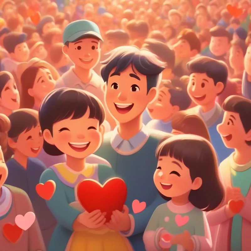 A heart filled with joy and gratitude, surrounded by a loving family