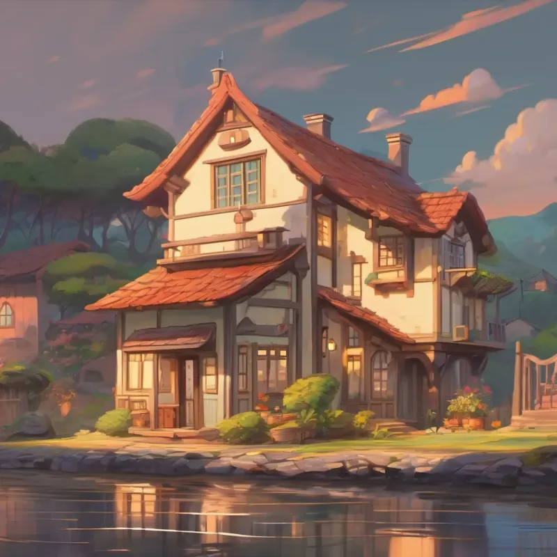 Personified house looking sad and sighing