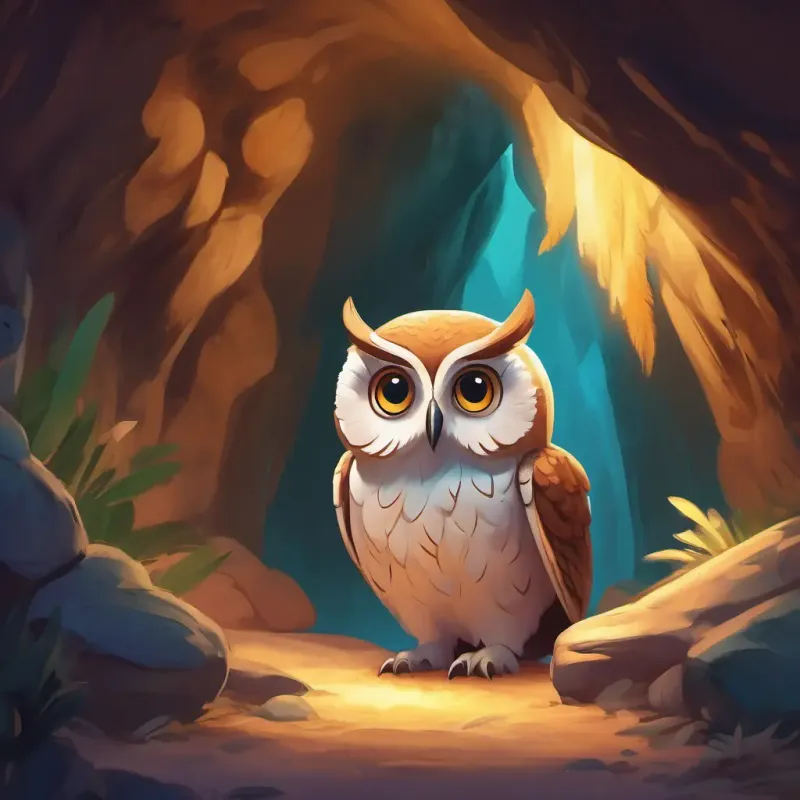 Meeting Big round eyes, soft feathers, and wise demeanor the owl, learning about a mysterious cave, adding a new character and plot twist to the story.