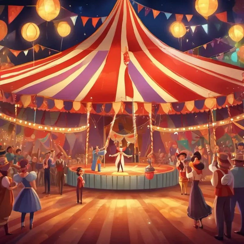 The circus community getting ready for the celebration, describing the festive atmosphere and setting.