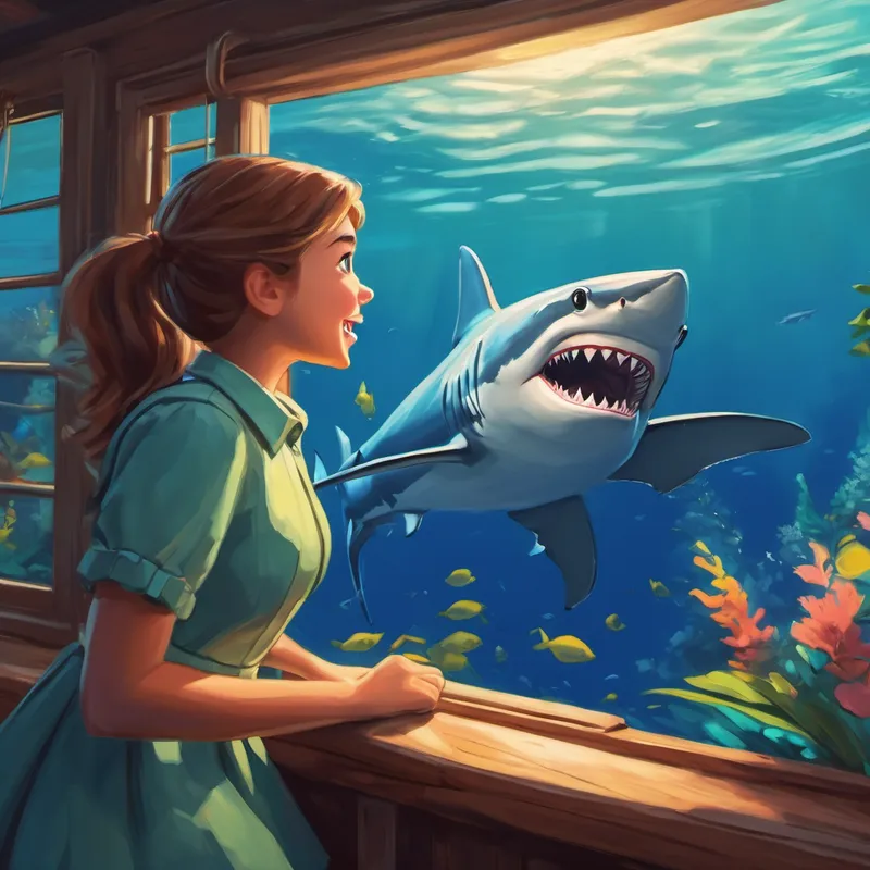 Allie spying a shark with excitement