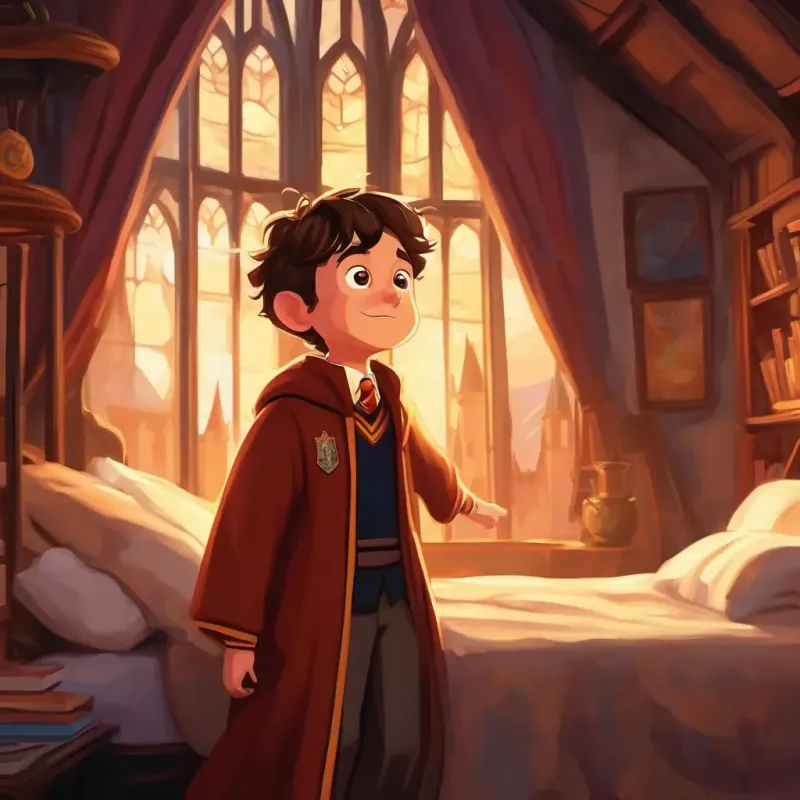 Harry wakes up, excited and nervous for Hogwarts.