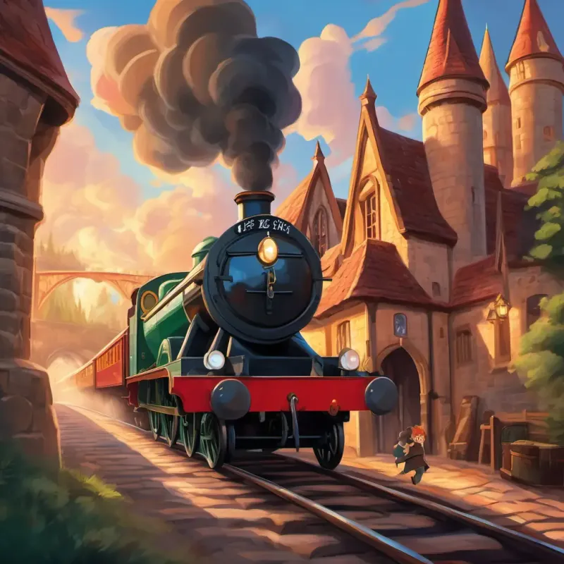 Harry boards the Hogwarts Express.