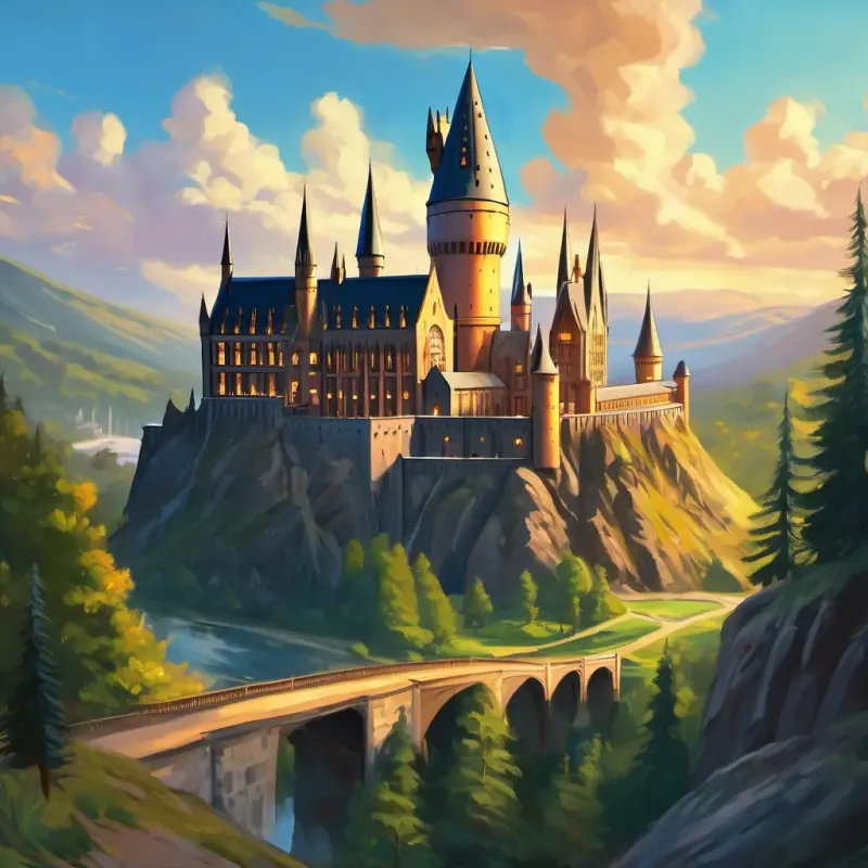 First view of Hogwarts; Harry is amazed.