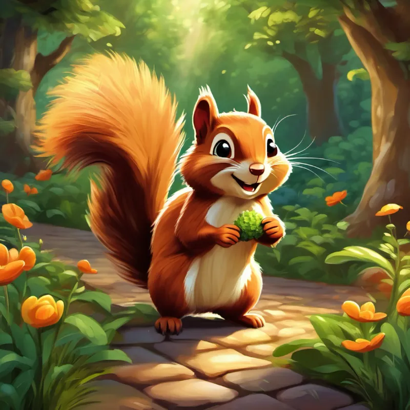 The surprise encounter with a mischievous squirrel causing mischief in the garden.