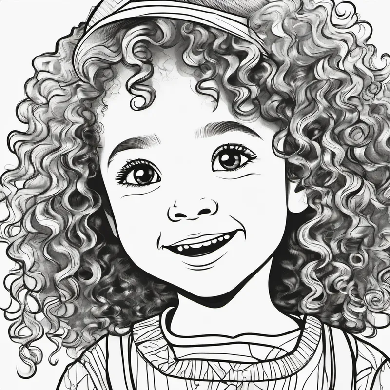 Curly-haired girl with a big smile and colorful clothes. worried about the baby getting her parents' love