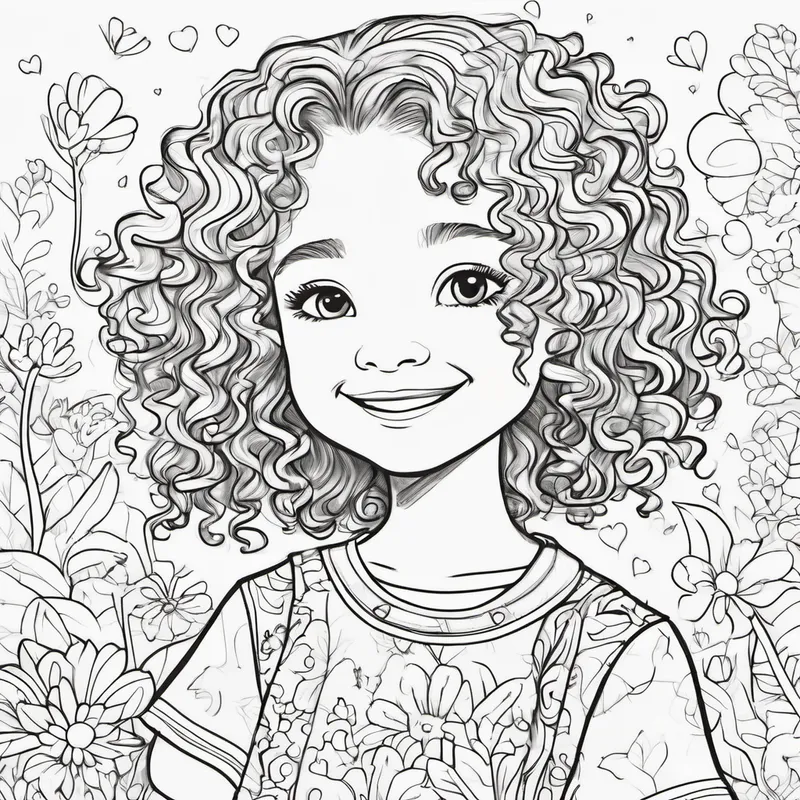 Curly-haired girl with a big smile and colorful clothes. becomes a loving big sister and realizes there is enough love for everyone