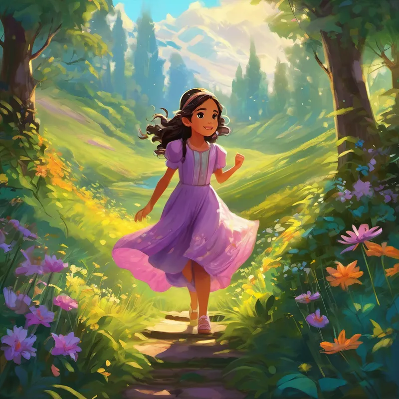 Curiosity dancing in her eyes, Alya stepped closer and let out a gasp of amazement. The hidden portal revealed a magical world beyond her wildest dreams. The air hummed with excitement and the sweet scent of wildflowers filled the breeze. This was a land inhabited by fairies and mystical creatures! Eagerly, Alya stepped through the portal and found herself surrounded by a lush forest glowing with radiant colors. It felt like a dream come true! Just as she was taking in the sights, a tiny, sparkling fairy fluttered down and greeted her with a warm smile.