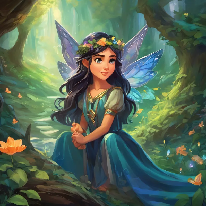 "Welcome, dear Alya! We have been waiting for you," the fairy spoke in a gentle, melodic voice. "Our beautiful kingdom is in great danger. The wicked sorceress, Morgana, has stolen our powerful crystal, which protects us from darkness." Alya's eyes widened with determination. She knew she had to help the fairies in their quest to save the kingdom. With bravery in her heart, she followed the fairy through mystical meadows and over bubbling brooks. They journeyed deep into the enchanted forest, encountering all sorts of magical beings along the way.