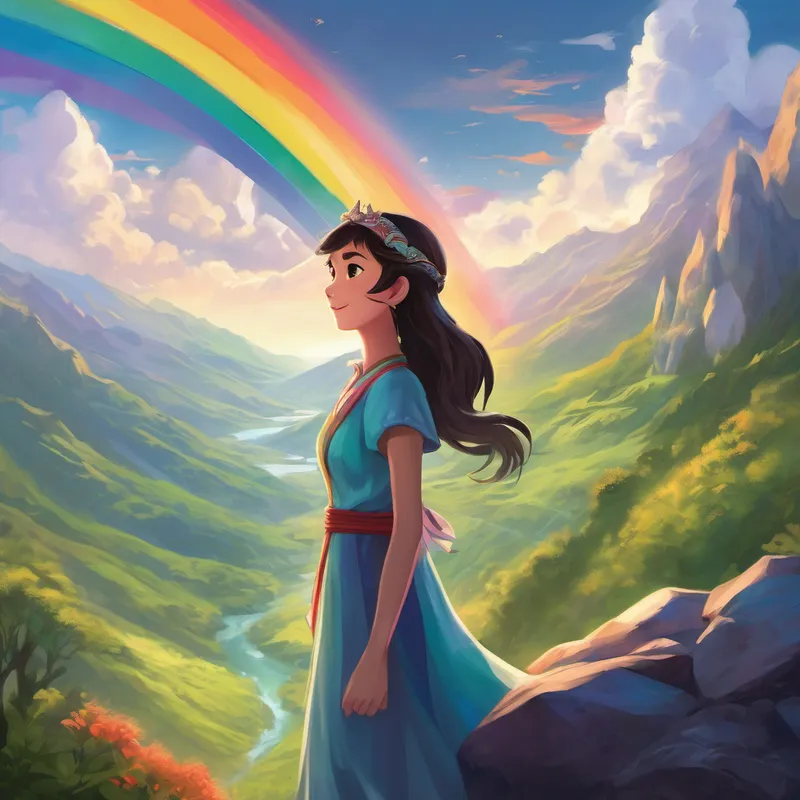 Dragon's determination never wavered, despite the challenges she faced. Until one day, she reached the foot of Mount Serenity. The towering mountain stood tall and proud, its peak disappearing into the cloudy sky above. With each step, Dragon felt exhilaration and anticipation building within her. Finally, she reached the entrance to the Crystal Cave. The sunlight reflected off the crystal walls, casting a rainbow of colors all around her.