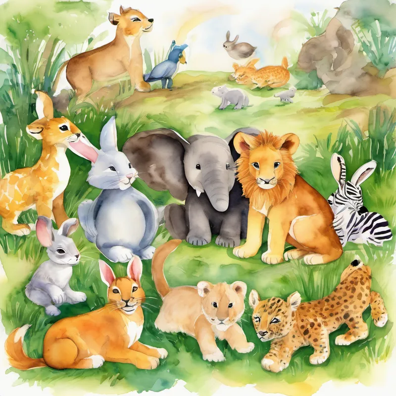 So, all the animals gathered around as Felix began his story. "Once upon a time, in a land far away, there was a grand celebration in the animal kingdom. Lions, cheetahs, elephants, zebras, and even a little bunny named Benny were invited. Everyone was excited!" As Felix continued the story, he made sure to use lots of sight words so the animals could practice and learn while having fun. The little bunny, Benny, listened with enthusiasm as Felix named all the animals in the kingdom. Felix encouraged Benny and all the other animals to repeat the sight words after him.