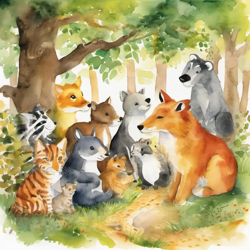 The story went on, and Felix cleverly wove in messages about the importance of friendship and playing together, regardless of differences. He emphasized how everyone, big or small, had unique qualities to bring to the table. The animals laughed and cheered when Felix brought all the animals together in the story, celebrating their diversity. Felix reminded them that each animal had its special place in the forest and that they should always include and support one another.