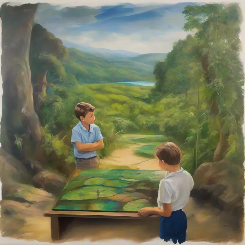 Teacher explaining habitats to boy