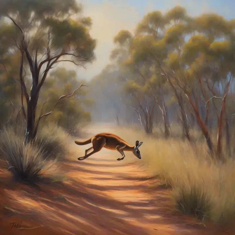 Kangaroo hopping in the Australian outback