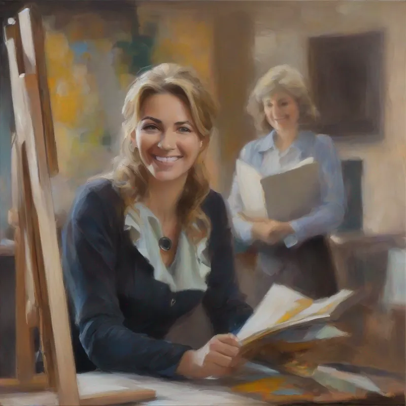 Teacher smiling and explaining