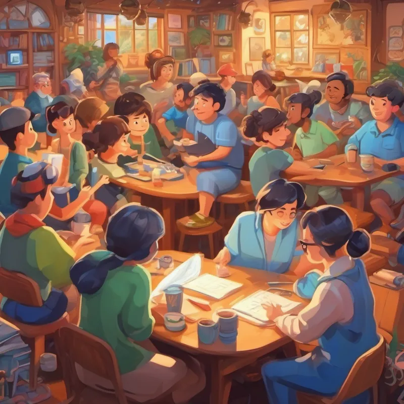 Cartoon characters organizing virtual and physical events