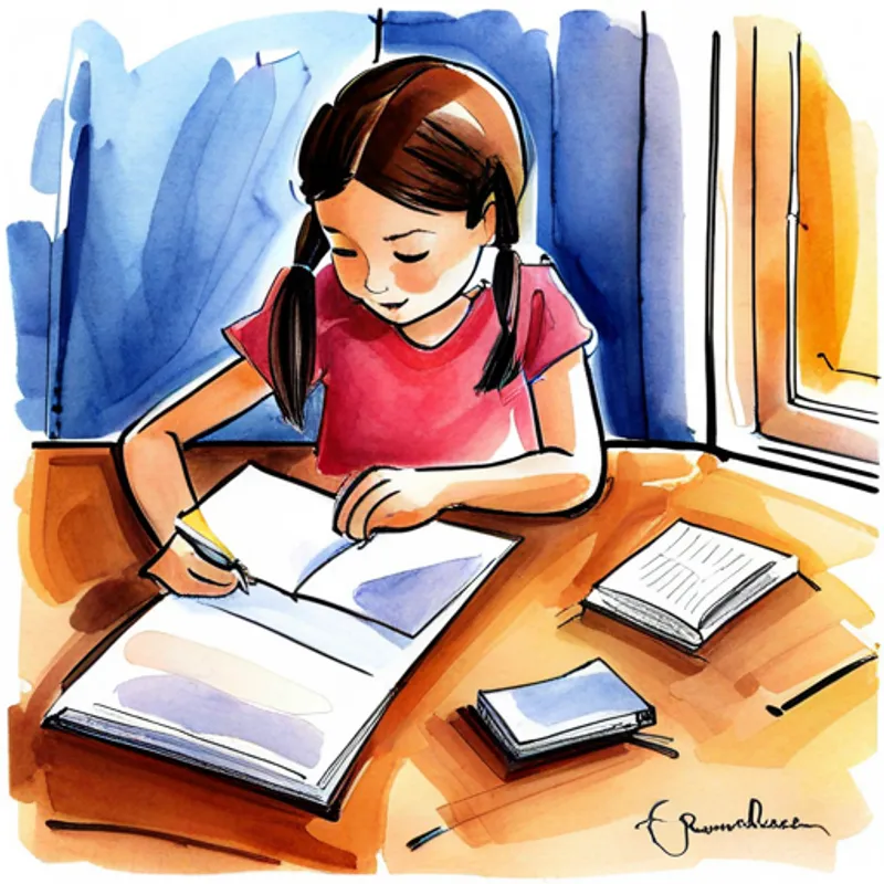 Mia reading letters from Max with a smile