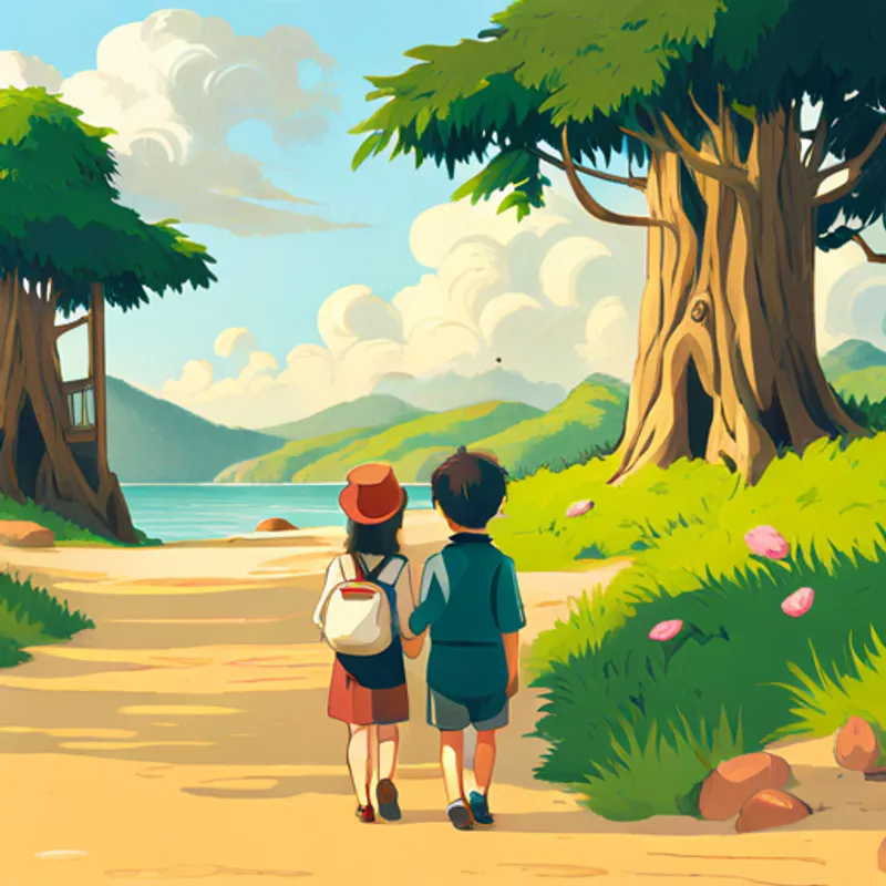 Lily and Max cherishing the memories of their adventure