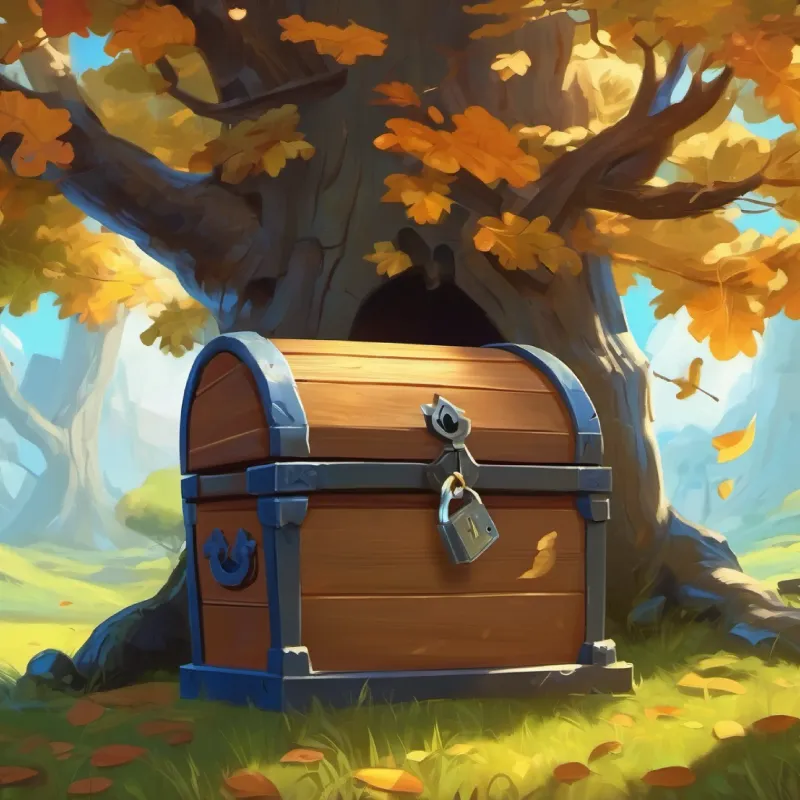 Find chest by oak tree with key and note