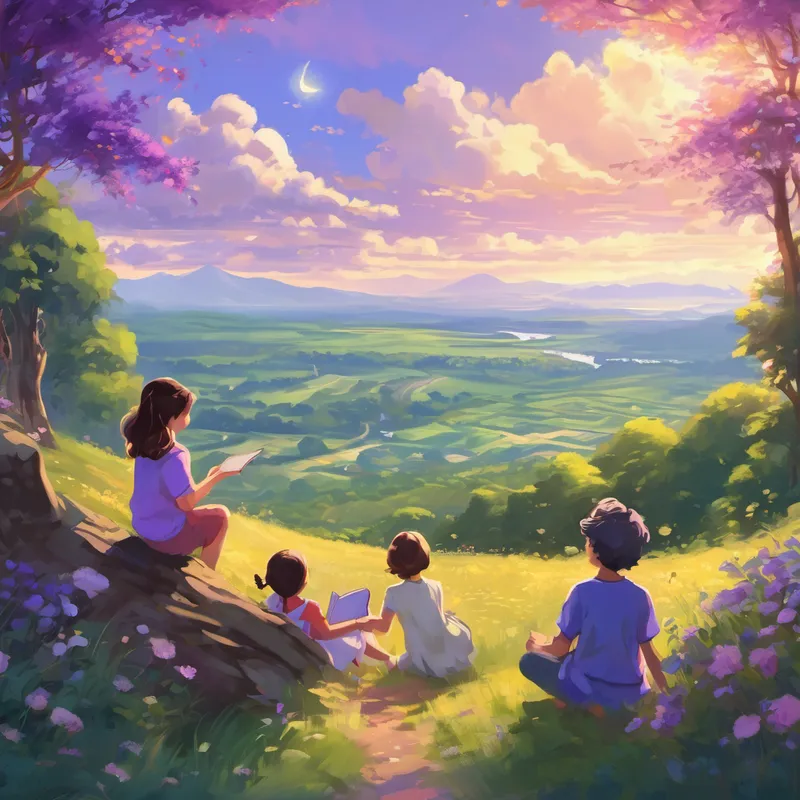 Finally, on peaceful Sundays, Violet delicately painted the sky above. The world seemed to slow down, and people spent time with their families, reading or enjoying quiet moments. Everyone embraced the tranquility that Violet brought, preparing themselves for the upcoming week. As the years went by, the colors continued to brighten each day with their magic. People lived happily, cherishing the significance of each day and the beauty that the rainbow friends brought.