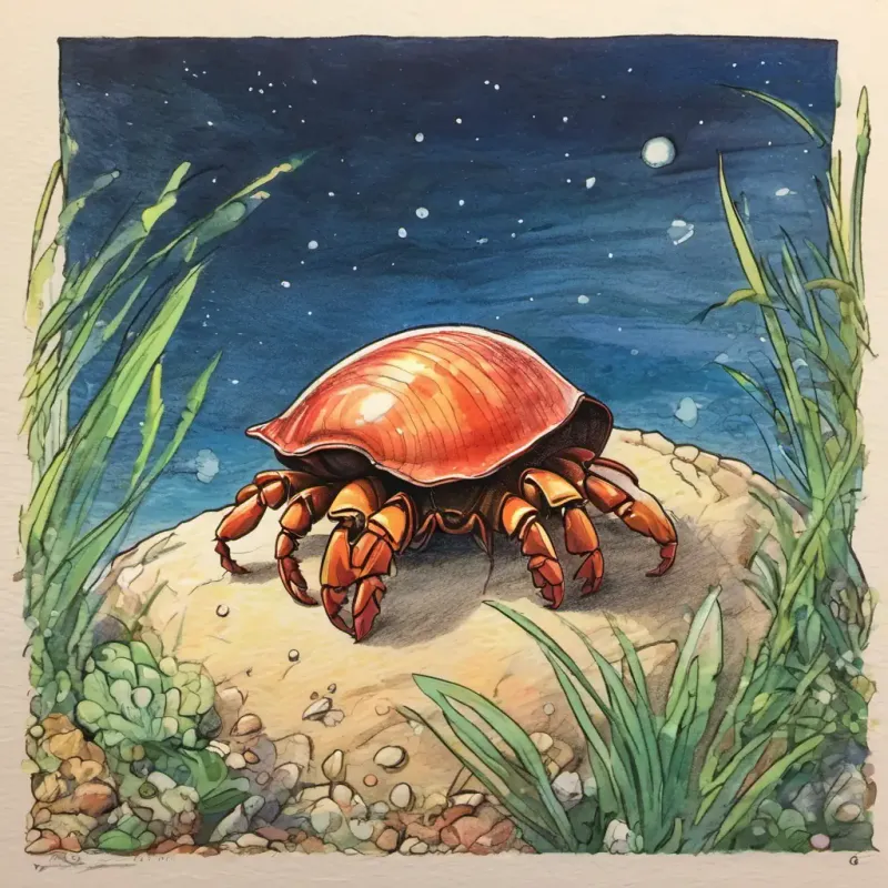 Hermit crab's contemplation on the responsibility and purpose of the abandoned shell.