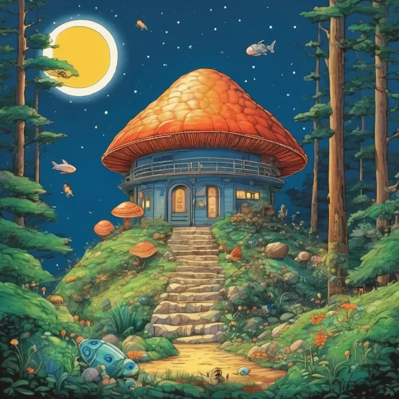 Revelation of the shell's purpose as a temporary home for the family of small creatures.