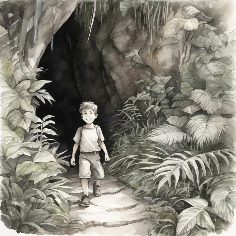 Once upon a time, in a small village surrounded by a thick, mysterious jungle, there lived a young boy named Alex. Alex loved exploring and had an incredible imagination. He dreamed of going on grand adventures filled with magic and discovery. Little did he know, his dreams were about to become a reality. One sunny morning, as he ventured deeper into the dense jungle, Alex stumbled upon a hidden cave. Curiosity filled his eyes as he cautiously approached the entrance. That’s when he spotted a small, baby dragon nestled inside, looking frightened and alone.