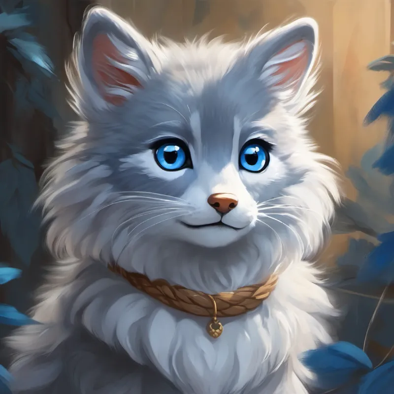Grey fur, blue eyes, tiny and brave's reputation grows and she continues being kind and brave.