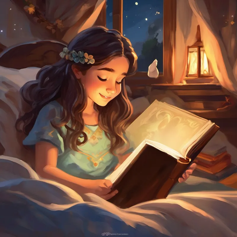 That night, as Bilge tucked her sister into bed, Gokce yawned and said, "Bilge, can you read me a bedtime story too?" Bilge smiled and picked up her favorite storybook. She read about a brave little girl who went on exciting quests and helped others along the way. While Bilge read, Gokce's eyes grew heavy, and her dreams were filled with extraordinary adventures just like the characters in the story. Bilge softly kissed her sister's cheek and whispered, "Goodnight, my little adventurer."