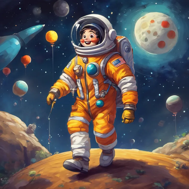 But just as the story was about to finish, Benny couldn't help but alter the plot a bit. "Mr. Bumblewhoops decided that instead of clowning around, he wanted to become an astronaut and explore the moon!" The villagers burst into laughter, imagining a clumsy clown in a spacesuit trying to walk on the moon. As Mr. Bumblewhoops prepared to launch into space, Benny continued, "However, just as the rocket was about to take off, Mr. Bumblewhoops accidentally hit the 'abort' button, and the rocket came to an immediate halt!" The villagers couldn't hold back their laughter as they pictured the rocket abruptly stopping in mid-air.