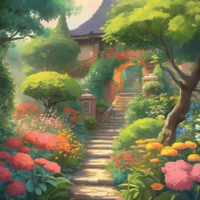 The garden still vibrant and alive, anticipating more adventures with the children.