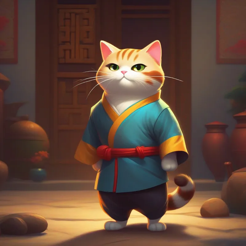 Kungfu Cat standing confidently, ready for his next adventure