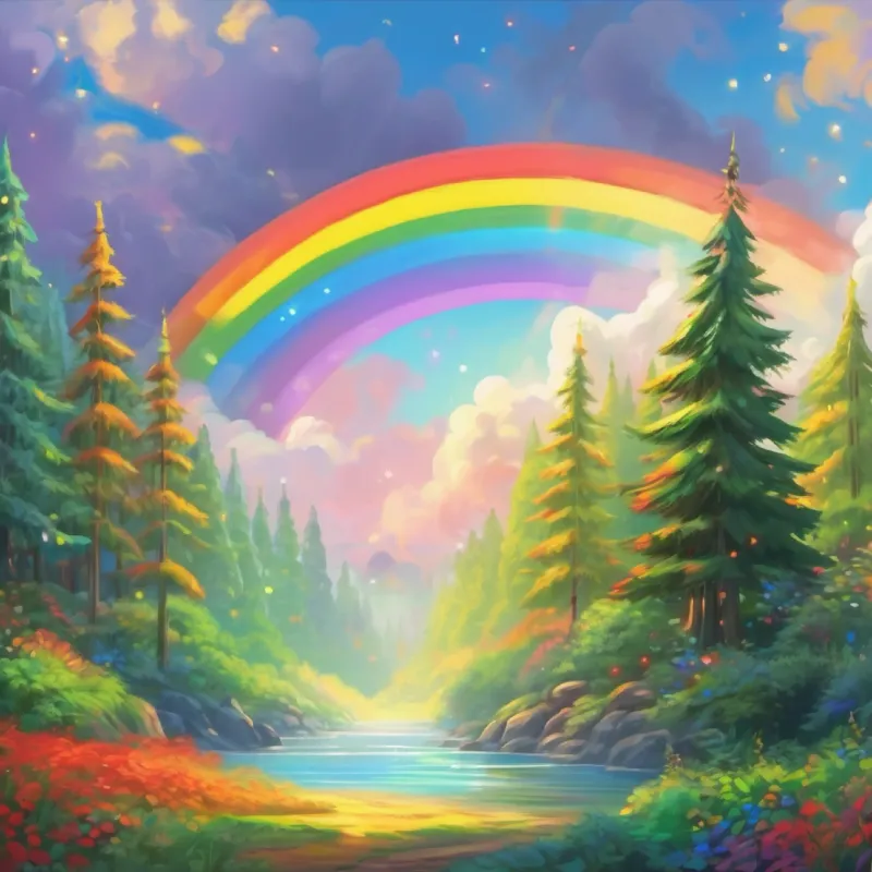 The rainbow is restored fully, forest rejoices.